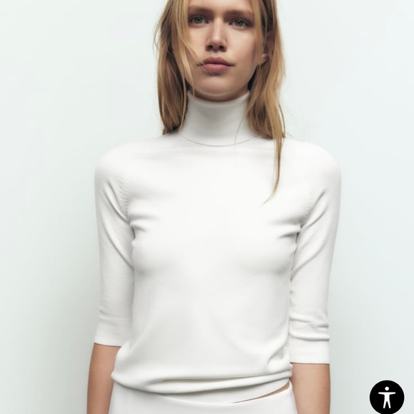 NWOT Zara high collar knit sweater - Picture 2 of 10
